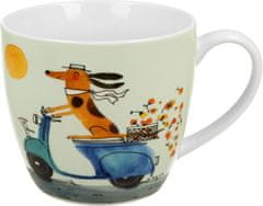 Duo Šalica Psić na skuteru, 460 ml, porculan, u elegantnom poklon pakiranju, 3838