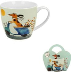 Duo Šalica Psić na skuteru, 460 ml, porculan, u elegantnom poklon pakiranju, 3838