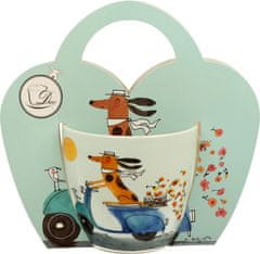 Duo Šalica Psić na skuteru, 460 ml, porculan, u elegantnom poklon pakiranju, 3838