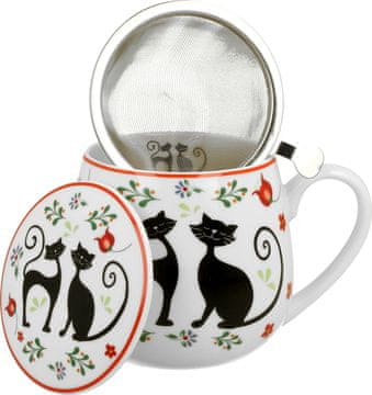 Duo Šalica+poklopac+cjedilo Mucki, 430 ml porculan, poklon pakiranje, 4240