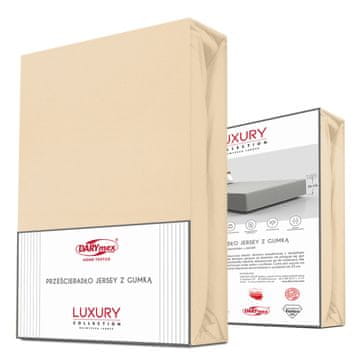 Darymex Čaršaf s elastičnim uzorkom 200x220 DEBELI PAMUČNI DRESER visina 25 cm svijetlo bež
