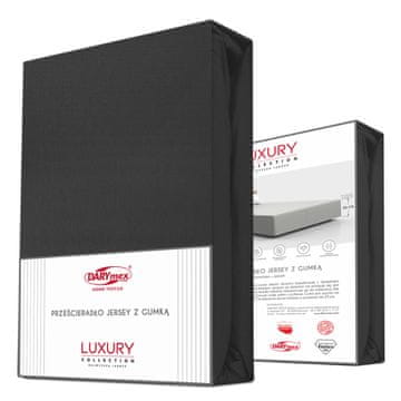 Darymex Čaršaf s elastičnim uzorkom 90x200 DEBELI PAMUČNI DRESER visina 25 cm crna