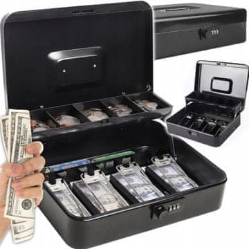 Dexxer Prijenosna kazetna metalna kombinirana kasa 30x24x9cm crna