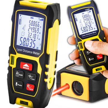 Dexxer Laserski digitalni LCD mjerač udaljenosti i površine do 50m