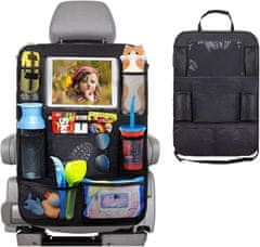 Netscroll Organizator za auto sjedalo, putni organizator za auto, 12 džepova, vodootporna zaštita sjedala, s držačem za tablet, univerzalno pristajanje, TravelOrganizator