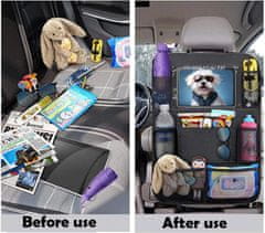 Netscroll Organizator za auto sjedalo, putni organizator za auto, 12 džepova, vodootporna zaštita sjedala, s držačem za tablet, univerzalno pristajanje, TravelOrganizator