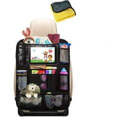 Netscroll Organizator za auto sjedalo, putni organizator za auto, 12 džepova, vodootporna zaštita sjedala, s držačem za tablet, univerzalno pristajanje, TravelOrganizator