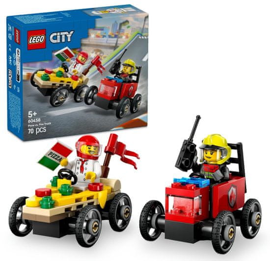 LEGO City 60458 Auto dostavljača pizze vs. vatrogasno vozilo u utrci