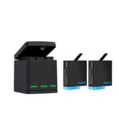 TELESIN 3-slot punjač za GoPro Hero 8 + 2 baterije, crni