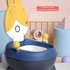 JOJOY® Dječja kahlica za navikavanje na WC, protuklizna i prijenosna, u obliku zeca | BUNNYPOTTY, žuta