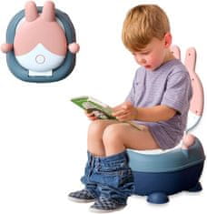 JOJOY® Dječja kahlica za navikavanje na WC, protuklizna i prijenosna, u obliku zeca | BUNNYPOTTY, roza
