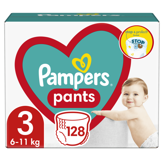 Pampers Pants pelene hlačice, Veličina 3, 6 -11 kg, 128 komada