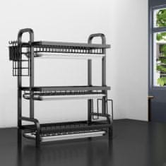 HOME & MARKER® Višeslojni ocjeđivač za posuđe – inox, stalak za tanjure i čaše, organizator kuhinje | DRYSTACK