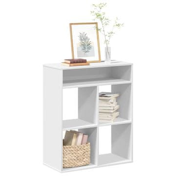 Vidaxl Polica za knjige, bijela, 66x31x80 cm, materijal na bazi drva