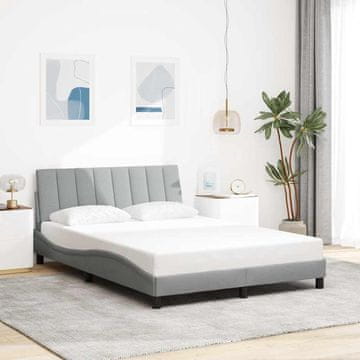Vidaxl Okvir kreveta bez madraca svijetlo sivi 140x200 cm presvučen tkaninom