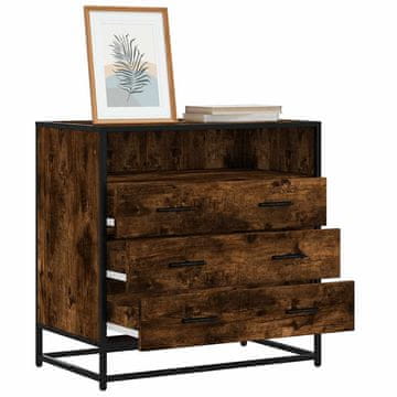 Vidaxl Komoda s ladicama, dimljeni hrast, 70x41x70 cm, materijal na bazi drva