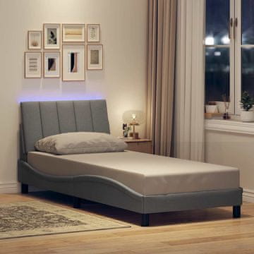 Vidaxl Okvir kreveta bez madraca svijetlo sivi 80x200 cm presvučen tkaninom