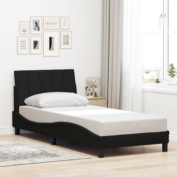 Vidaxl Okvir kreveta bez madraca crni 90x190 cm tkanina