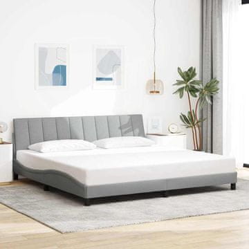 Vidaxl Okvir kreveta bez madraca svijetlo sivi 200x200 cm presvučen tkaninom