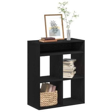 Vidaxl Polica za knjige, crna, 66x31x80 cm, materijal na bazi drva