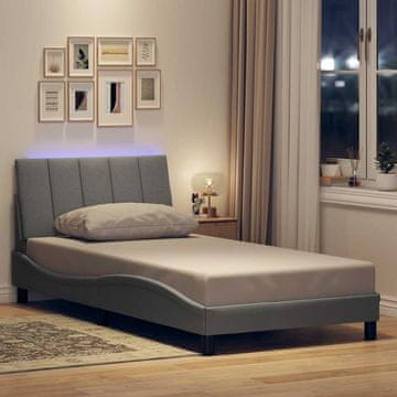 Vidaxl Okvir kreveta bez madraca svijetlo sivi 100x200 cm tapecirani tkaninom