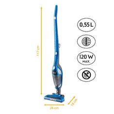 First Austria Sisavac uspravno prvo, 6kpa, 120w, 2v1, ciklon, sivo-plavi