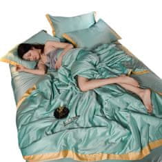 HOME & MARKER® Satenski poplun, svilenkasto mekan, prozračan, za sve sezone, 150x200 cm | SILKSTAR, zelena