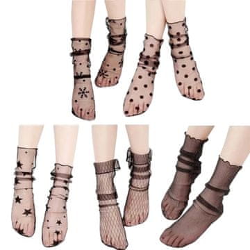 FRILLA® Modne ženske čarape set 5 pari s uzorcima i elegantnim dizajnom | MESHLANKE