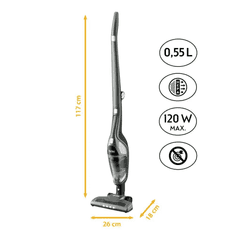 First Austria Sisavac uspravno prvo, 6kpa, 120w, 2v1, ciklon, crno-siv