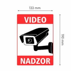Tech Trade Naljepnica "VIDEO NADZOR" A5 (190x133) prozirna