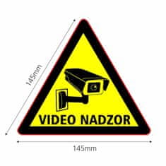 Trokutasta naljepnica "VIDEO NADZOR" A5 (145x145)