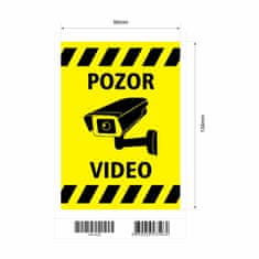 Tech Trade Naljepnica "UPOZORENJE VIDEO" A6 (134x95) žuta