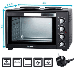 First Austria Prva 30L pećnica za pretvaranje električne energije, 2 x hob, 3200W