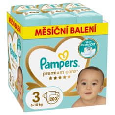 Pampers Premium Care pelene, veličina 3 (6-10 kg), 200 pelene, mjesečno pakiranje