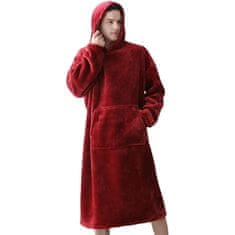 VIVVA® Topli pulover i deka s rukavima za djecu i odrasle, oversized | HOODZIE, crvena