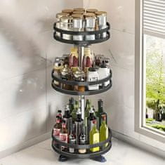 HOME & MARKER® 360° rotirajući metalni organizator s 3 sloja za kuhinju, ured i kupaonicu | SPINSTORE
