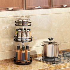 HOME & MARKER® 360° rotirajući metalni organizator s 3 sloja za kuhinju, ured i kupaonicu | SPINSTORE