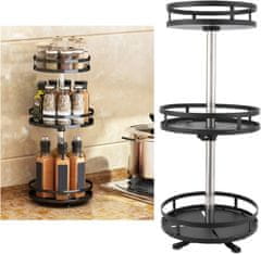 HOME & MARKER® 360° rotirajući metalni organizator s 3 sloja za kuhinju, ured i kupaonicu | SPINSTORE