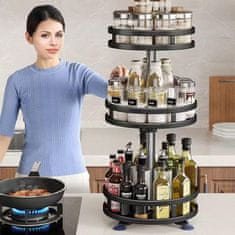 HOME & MARKER® 360° rotirajući metalni organizator s 3 sloja za kuhinju, ured i kupaonicu | SPINSTORE