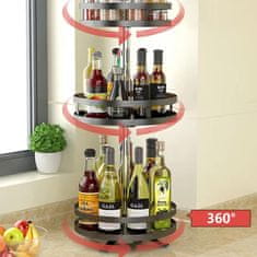 HOME & MARKER® 360° rotirajući metalni organizator s 3 sloja za kuhinju, ured i kupaonicu | SPINSTORE