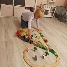 Kruzzel 57 djelomična drvena željeznička linija s električnim vlakom 320 cm