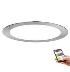Paulmann SmartHome LED RGBW ugradbeni panel od brušenog željeza okrugli IP44