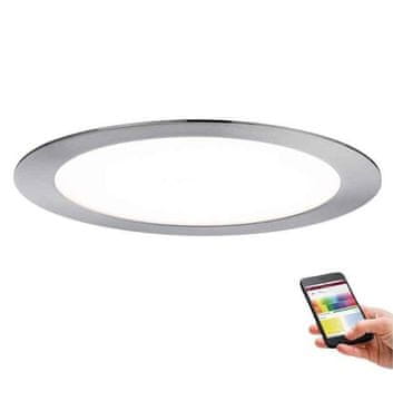 Paulmann SmartHome LED RGBW ugradbeni panel od brušenog željeza okrugli IP44