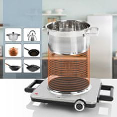 Clatronic Samostojeći električni štednjak Clatronic EKP 3788, nehrđajući čelik/crni