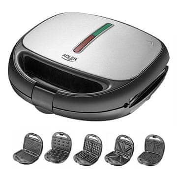Adler Aparat za sendviče Adler AD 3040, 1200 W, crni/sivi