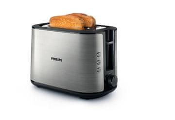 Philips Toster Philips Viva Collection HD2650/90, 2 kriške, 950 W, crni/nehrđajući čelik