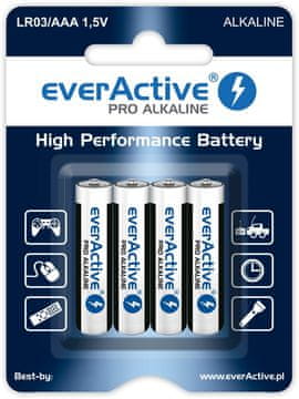 slomart Alkalne baterije AAA / LR03 everActive Pro - 4 komada (blister)