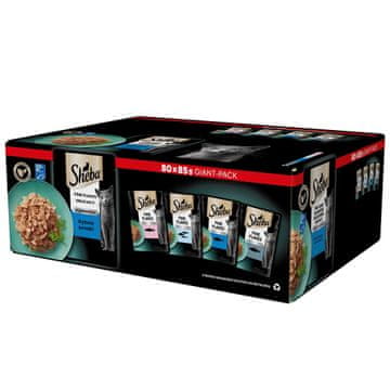 Sheba SHEBA Mokra hrana za mačke - riblji okusi u želeu - 80x 85g