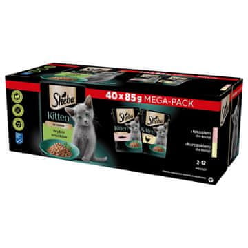 Sheba SHEBA Kitten Mokra hrana za mačiće - Selection of Flavors u umaku - 40x85g