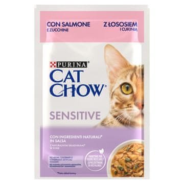 slomart Purina cat chow sensitive s lososom i tikvicama u umaku - mokra hrana za mačke - 85 g